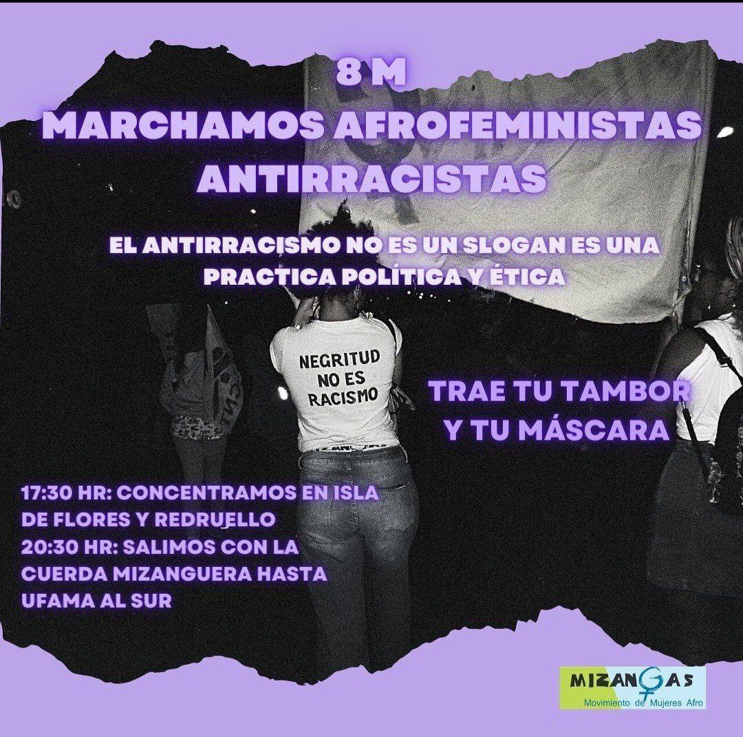 onvocatoria a marchar por Isla flores hacia la Cooperativa de mujeres afro -UFAMA al Sur, como forma de volver a la raíz.